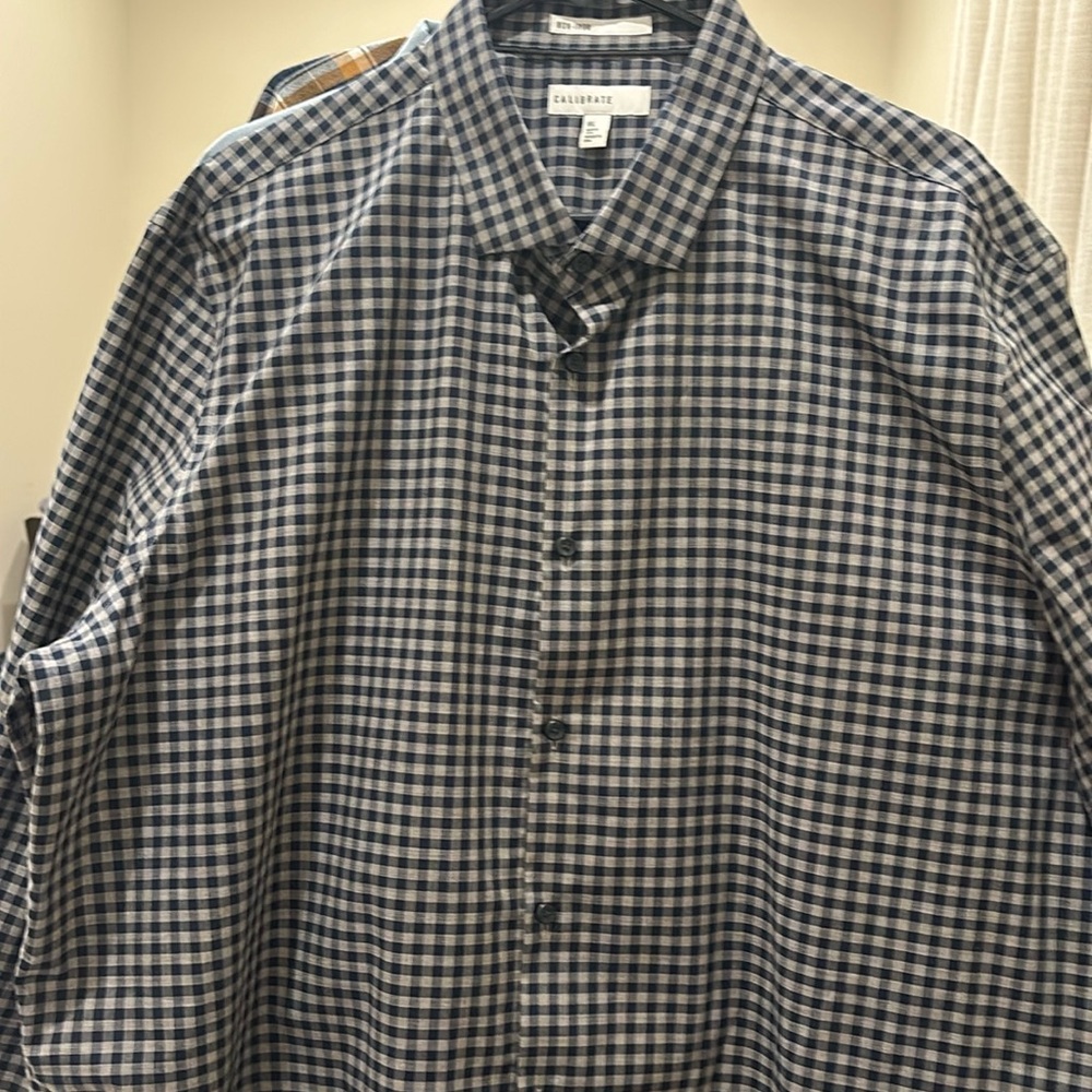 Calibrate Long Sleeve Button Down Shirt, Gray & Black Size XXL - Never Worn